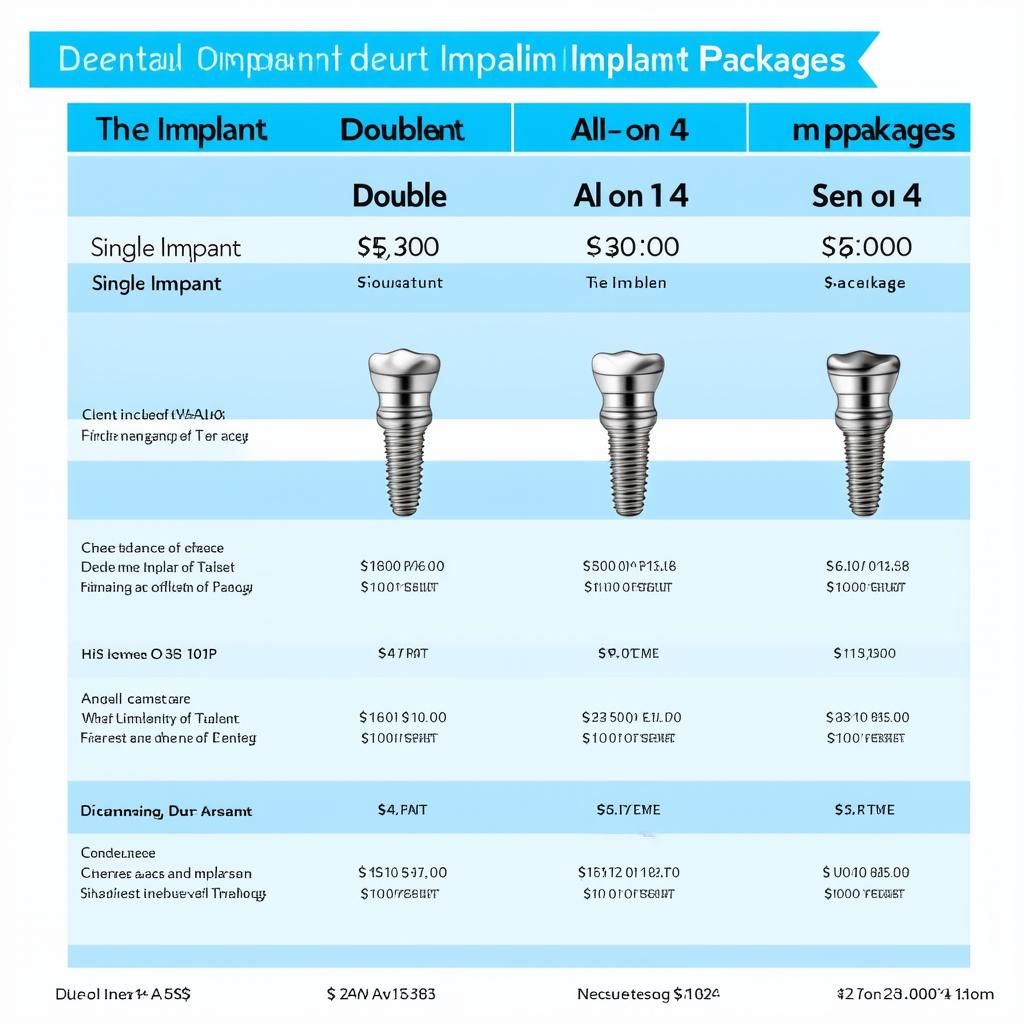 Các gói cấy ghép implant phổ biến